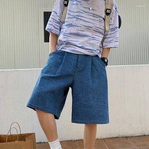 Men's Jeans -Youth Japan Baggy Denim Shorts Blue 2000s Clothes Y2k Streetwear Low Rise Korean Fashions