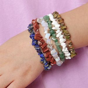 Charm Armband Minhin Natural Stone Armband Coral Beaded Bangles For Women Oregelbundna designkedjesmycken