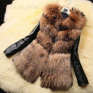 Inverno New Faux Fur Coat Jacket Donna Slim Cappotti lunghi Capispalla Womens PU Leather Fur Coat Fluffy Coats S-3XL T230808