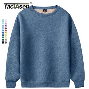 Jaquetas masculinas TACVASEN Moletom masculino de lã gola redonda Quente Sherpa Forrado Pesado Roupa íntima de inverno Pulôver Tops Camisas sem capuz Moletom com capuz 230807