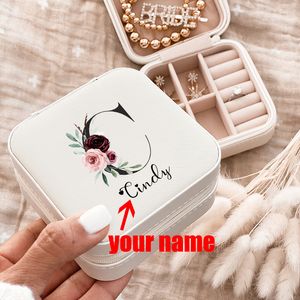 Jewelry Boxes Personalized Jewellery Box Anniversary Bride Bridesmaid Girlfriend Bachelorette Party Gift Custom Name Travel Case 230808