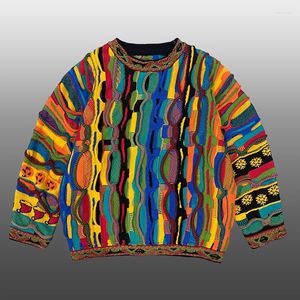 Мужские свитера Этнический 2023 Retro Spring Style красочный для мужчин, вязаный круглый цвет модного цвета.