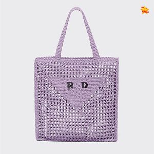 Moda bolsa de praia Sacola de Palha Bolsa de Ombro Bolsas Femininas Oco Out Tricô Sacos de Compra de Malha Casual Sacos de Compras de Tecido de luxo bolsas de grife de luxo bolsa vagabundo Bolsas Alça Transversal p