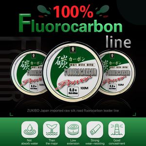 Braid Line ZUKIBO 50M100M 100% Fluorocarbon Fishing Line Japanese Imported Carbon Fiber Line 1-25kg Monofilament Sinking Line Sea fishing 230807