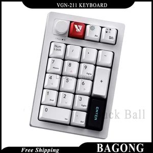 Vgn 211 21 Tasti Tastiera Tri-Mode Wireless Bluetooth 2.4g Wired Hot Swap Man Mini Keyboard Accessori da gioco per PC Office Gift HKD230808