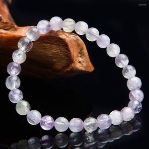 Strand 6,5 mm Natural Genuine Coloful Kunzite Quartz Crystal Round Beads Joias Stretch Charme Pulseiras Para Mulheres Apenas Uma