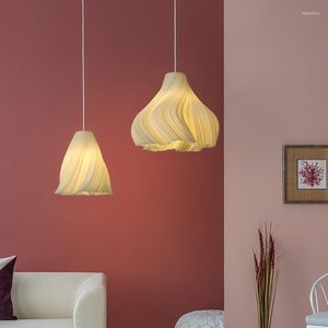 Pendant Lamps Creative 3D Printing Flower Shape Chandelier Modern Petal Restaurant Living Cloakroom Kitchen Island Hanging Lamp