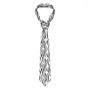Fliegen Zebra Haut Weiß Leopard Unisex Krawatte Seide Polyester 8 cm Breit Mode Hals Für Herren Anzüge Zubehör Gravatas Geschenk