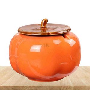 Ceramic Ashtray Ceramic Ashtray With Cover Imitation Persimmon Ashtray With Lid Persimmon Ceramic Windproof AshtrayAnti-Fly Ash HKD230808