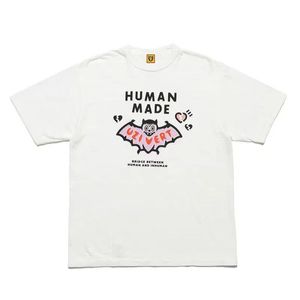 人間の漫画バットプリントTシャツの夏の短い袖のゆるいカジュアルの男性と女性のカップルティー
