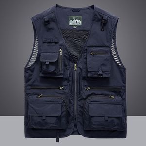 Gilet da uomo Estate Uomo Scarico Gilet tattico Cappotto Casual Gilet Pographer da uomo Maglia da lavoro Giacca senza maniche Tasca Gilet 5XL 230808