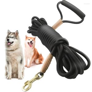 Dog Collars 10m 20m Extended Leash With Handle Sturdy 8mm Nylon Climbing Rope Material Pure Copper Buckle Recall Training Agility Lead