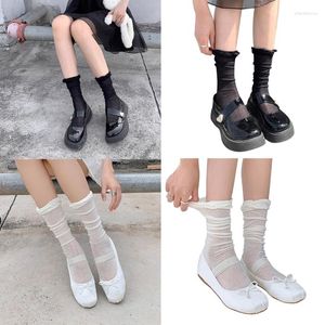 Kadınlar SOCKS FACH Dantel Eyel Buzağı Japon Lolita Kızlar İlkbahar Yaz İnce Middle Tüp Nefes Bulabilir Prenses Çorap