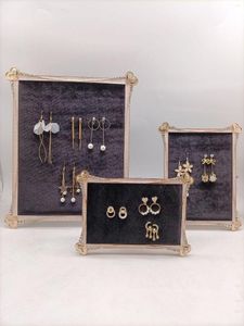 Frames Pearl Black Korean Velvet Fabric Light Gold Metal Po Frame Jewelry Rack Display Storage Box