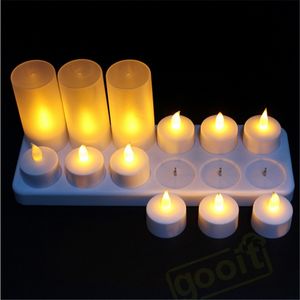 Candles Yellow Flicker Led Rechargeable Tea lights Candle Lamp Battery Operated Decorative For Wedding 230808