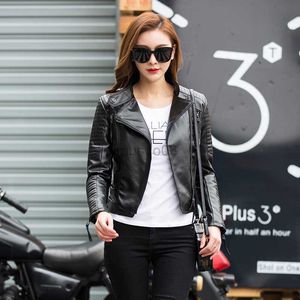 Kadınlar Deri Sahte Deri 2022 Yeni Bahar Sonbahar Kadınlar Sahte Yumuşak Deri Ceketler PU Siyah Blazer fermuarları ceket sokak kıyafeti dış giyim moto bisikletçisi ceket HKD230808