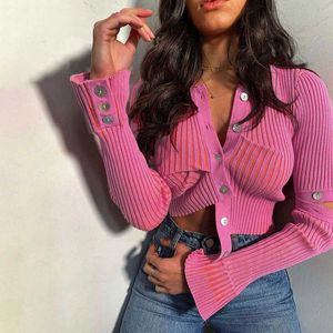 2023 Ins Inverno Slim Exposto Umbigo Bainha Irregular Design Removível Suéter Outono Estampa Moda Feminina Cardigans Para Mulheres