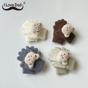 الأطفال s mittens 3d لطيف الدب القفازات الشتاء الأولاد الدافئ الفتيات الكعكة الكورية الكورية الكورية كروبية صلبة