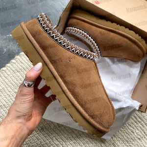 Pantofole Tasman Tazz seme di senape Ciabatte in pelliccia di castagno Pelle di pecora Classica Ultra Mini Stivali con plateau Inverno Donna Uomo Scarpe slip-on Tomaia in pelle scamosciata Lana Autunno