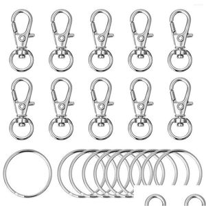 Keychains Lanyards Keychains Lanyards 120pcs Swivel Lanyard Snap Hook Metal Lobster Clasp with Key Rings Drop Delivery Fashion Accessories Dhtrs 1EXQ