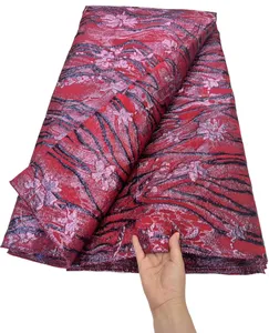 Tecido de renda 5 jardas Jacquard Africano Mulheres Partem da noite Brocada Têxtil feminino Damasco de costura de costura de roupas artesanais Nigerianas Vestido feminino High Class 2023 YQ-2006