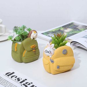 Planters Pots Pot Daging Berkebun Bunga Barang Dekoratif Desktop