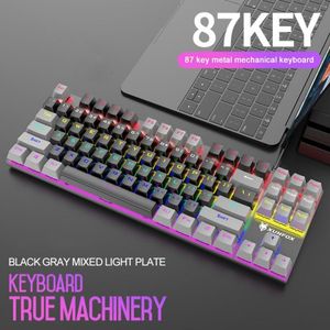 Keyboard Covers Xun Mechanical Metal Cover 87 Keys RGB LRD Light Colorful Keyboards Water Proof Electronic Game Gaming 230808