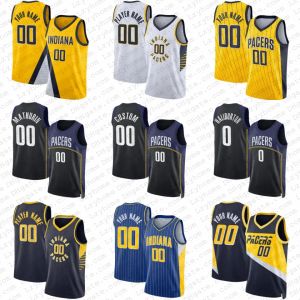 Indianapolis''Pacers''Tyrese Haliburton Bennedict Mathurin Camisas de basquete personalizadas Indianas Chris Duarte Buddy Hield Myles Turner Jalen Smith City