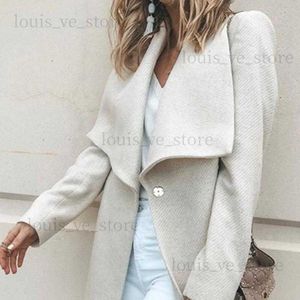 Avrupa Stil Kış Paltosu Uzun Kollu Yün Yün Yünlü Palto Uzun Katlar Kadın Kadın Bayanlar Moda Giysileri Ceket Ceketi T230808