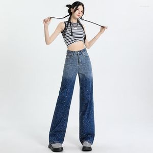 Womens Jeans High Waist Women American Fashion Streetwear Wide Leg Jean Female Summer Vintage Blue Trouser Straight Baggy Denim Pants