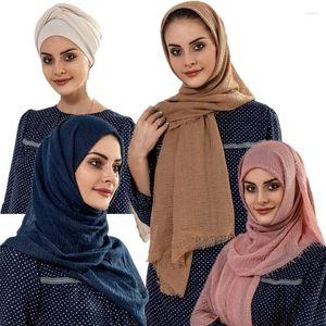 Шарфы 2023 твердые цвета хлопковые льняные шарф женщин