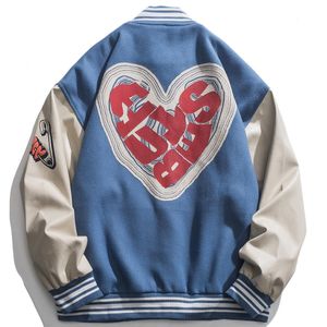 Mens Jackets Men Lacible Streetwear Love Pattern Baseball Topps Hip Hop Patchwork Letter Print Varsity Jacket Women Outwear Autumn Coat 230808