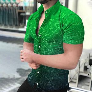 Мужские повседневные рубашки высококачественный короткий рукав Hawaii Plus Size Men Shirt Fancy Digital Printed Shirten
