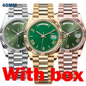 Męskie automatyczne mechaniczne męskie zegarek 40 mm Dhgate Data Watches 904L Wszystkie zegarki ze stali nierdzewnej Luminous Sapphire Waterproof Wristwatch Montre de Luxe