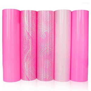 Adesivos de janela 5 folhas 25x30cm transferência de calor série rosa para ferro cricut em camisetas DIY HTV