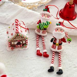 2023 New Christmas House Gingerbread Ornaments Tree Hanging Village Ornament Candy Decoration Decor Decorations Housespendant L230620