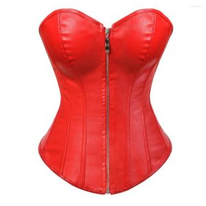 Bustiers & Corsets Gothic Leather Overbust For Women Plus Size Sexy Lingerie Top Lace Up Waist Cincher Corset Victorian