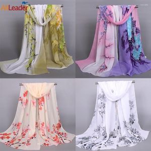 Scarves Fashion Summer Silk Colorful Thin Long Scarf Lightweight Painting Flower Sunscreen Seaside Beach Shawls For Women Girls