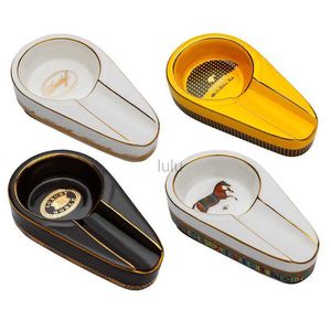 Posacenere per sigari in ceramica da viaggio portatile Accessori per sigari Cohiba gialli HKD230808