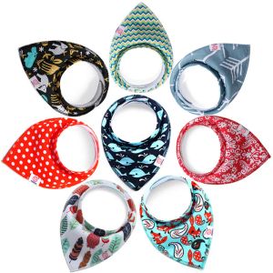 Custom washable organic cotton baby bibs baby bandana drool Triangle Cotton white Baby BibZZ