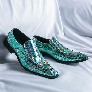 Sapatos Formais Masculinos Marca de Luxo de Alta Qualidade Sapatos Ponto Toe Chelsea para Homens Casais Sapatos de Festa Couro Glitter Zapatos De Vestir