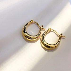 Hoop Huggie Yunli Real 18K Gold Earring Pure AU750 U Shape Luxury Vintage örhängen för kvinnor Fina smycken gåva EA021 230807