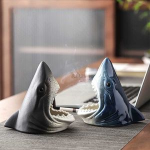 Northern Europe Ceramic Ashtray Living Room Desktop Shark Shape Ashtrays Hotel Simple Cat Ornament Modern Home Decoration HKD230808