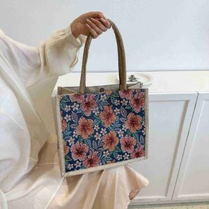 Bolsas de ombro bolsa de lona bolsa feminina 2023 bolsa de linho de grande capacidade bolsa feminina ins Han Feng bolsa de viagem bolsas de pano de vela bolsas elegantesloja