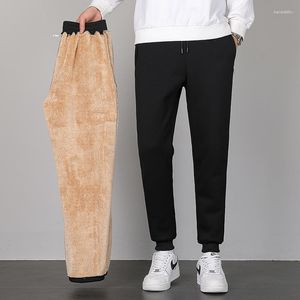 Men's Pants Plus Size Winter Sweatpants Thicken Warm Fleece Lining Trousers Male Solid Black Gray Joggers Sportswear Casual 7xl 8xl