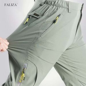 Calça Masculina FALIZA Stretchable Mens Cargo Summer Men Casual Pant Dry Dry Outdoor Hiking Trekking Tactical Male Sports Pant PA65 230808