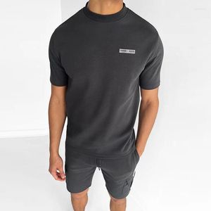 Herrspår och högkvalitativ T-shirt kostym Casual Sports Multi Pocket Set Fashion Street Solid Color Cargo Shorts Outfits Tracksuit