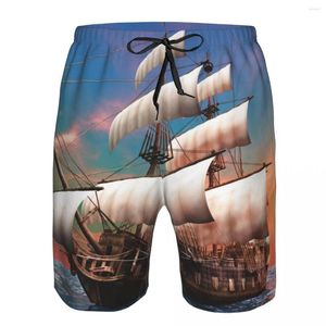 Herr shorts strand kort simning pirat segelbåt surfing sportbräda badkläder