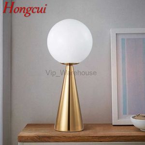 Hongcui Nordic Gold Table Lamp LED Modern Creative Design Simple Bedside Decor Desk Light for Home Living Room Bedroom HKD230808