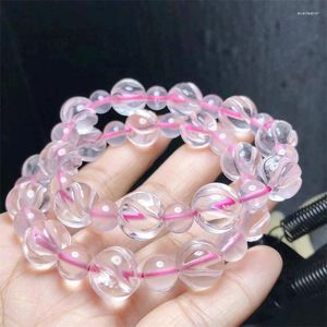 Bangle Natural Rose Quartz Lucky Beads Bransoletka kwadratowy koralik kryształ uzdrawiający kamień mody biżuterii prezent 1pcs